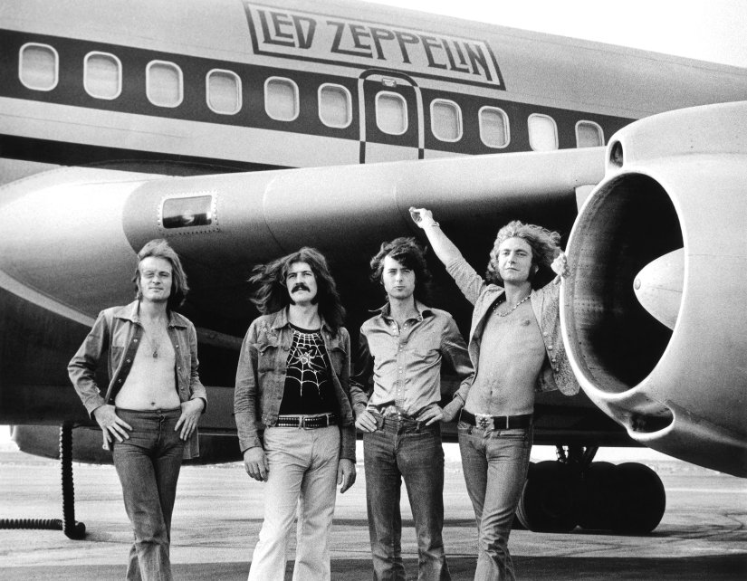Le groupe Led Zeppelin en tournée, redison.com